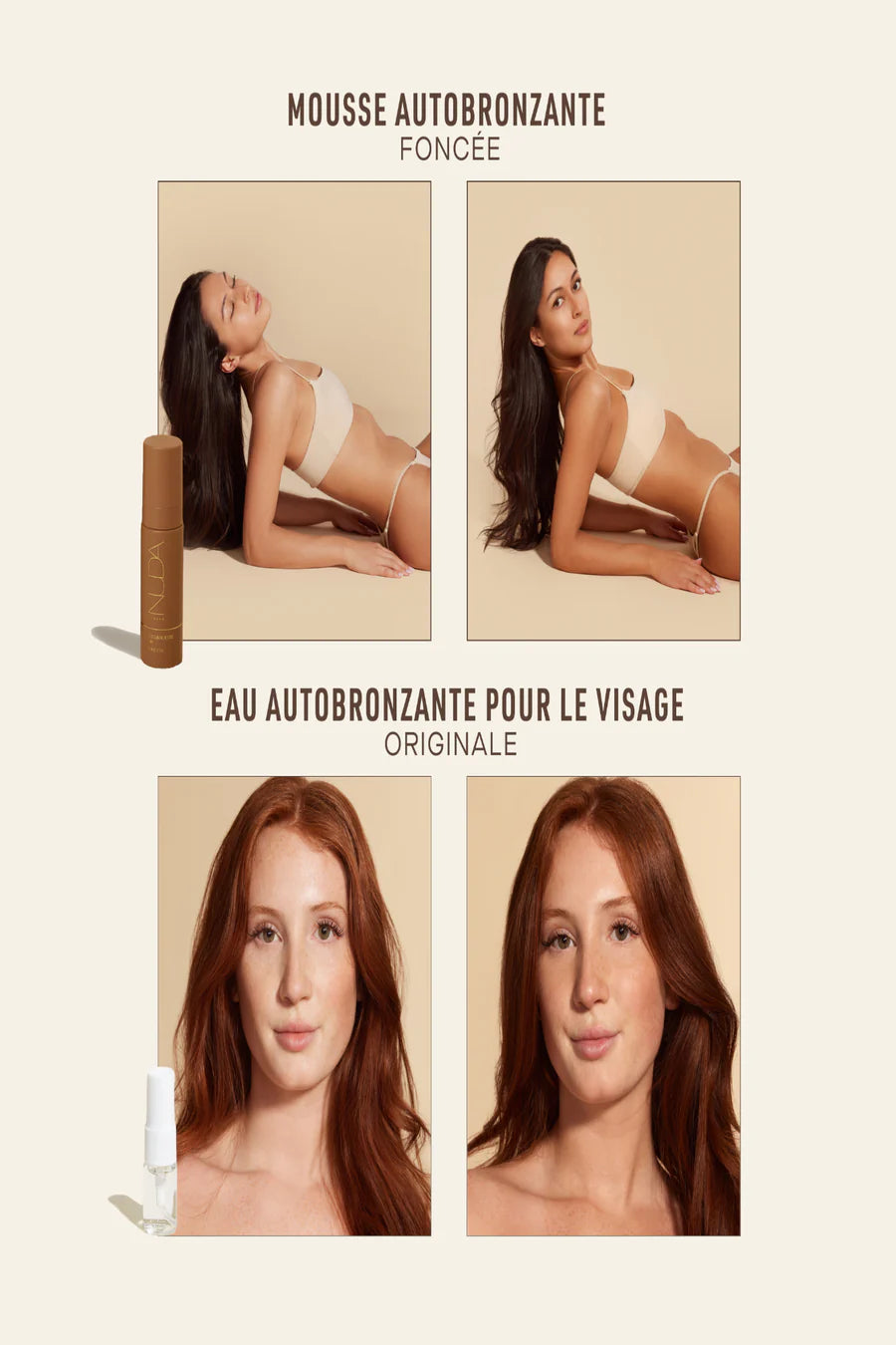 NUDA - Ensemble de voyage autobronzant