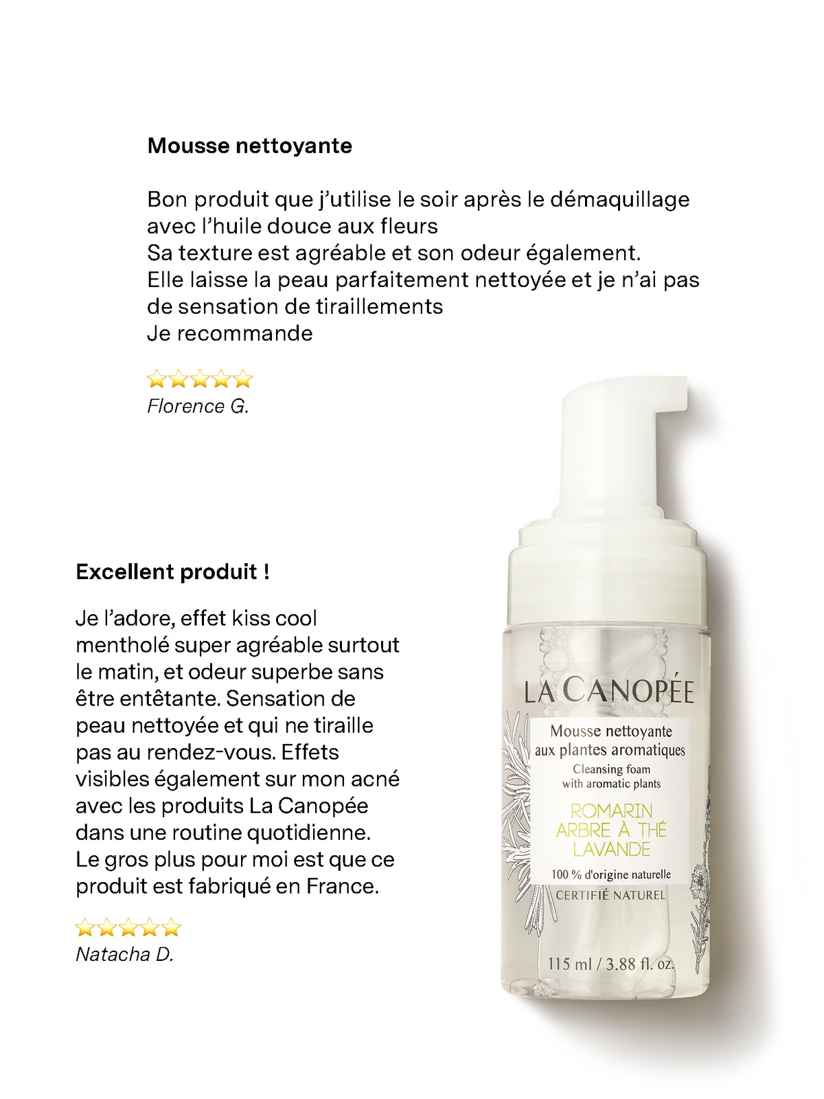 Mousse nettoyante aux plantes aromatiques - La Canopée
