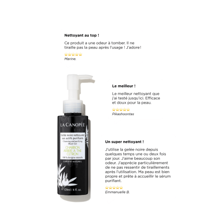 Gelée noire nettoyante aux actifs purifiants - La Canopée