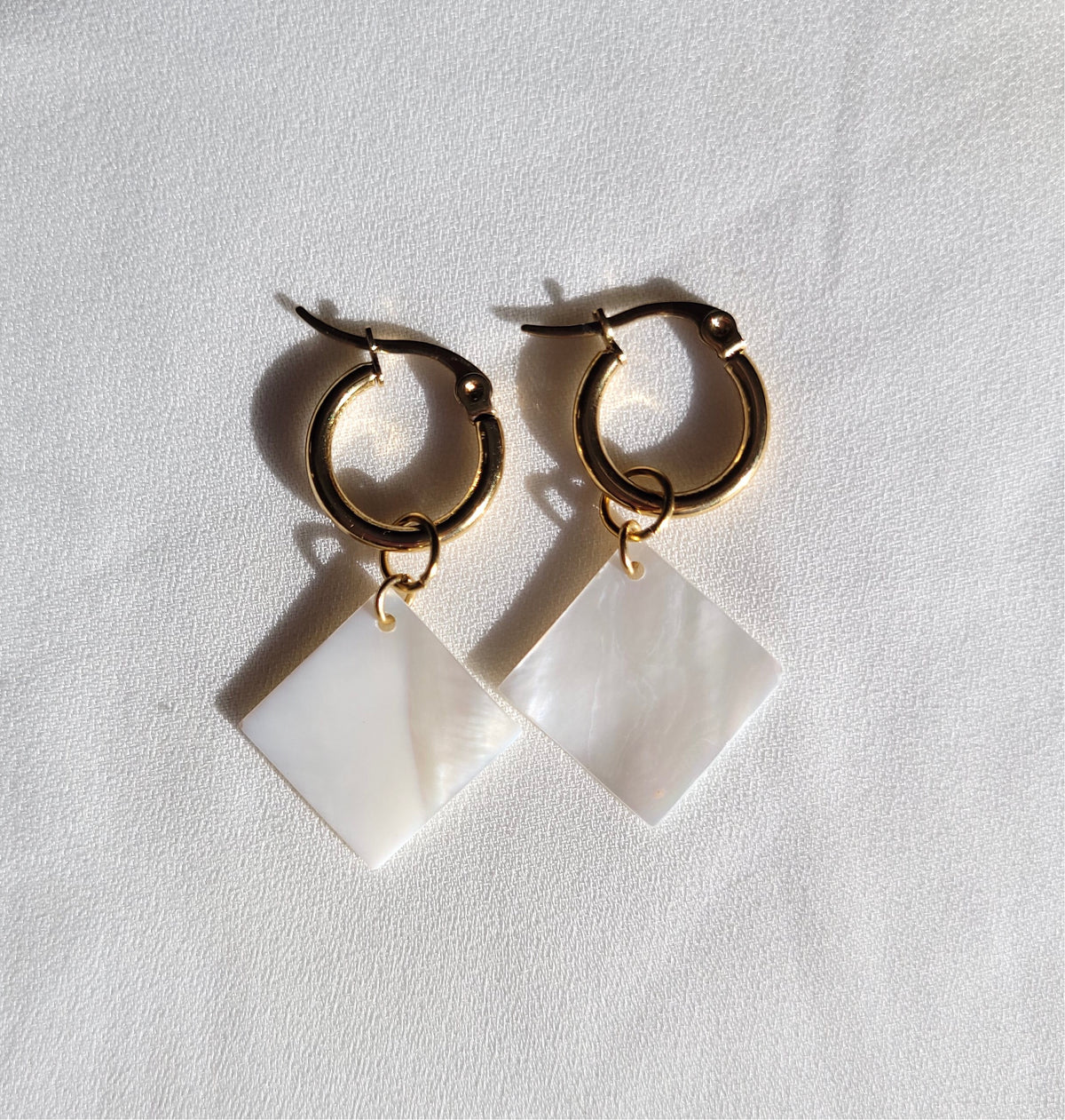 Boucles d'oreilles MOTHER OF PEARL - Carré - Fervido