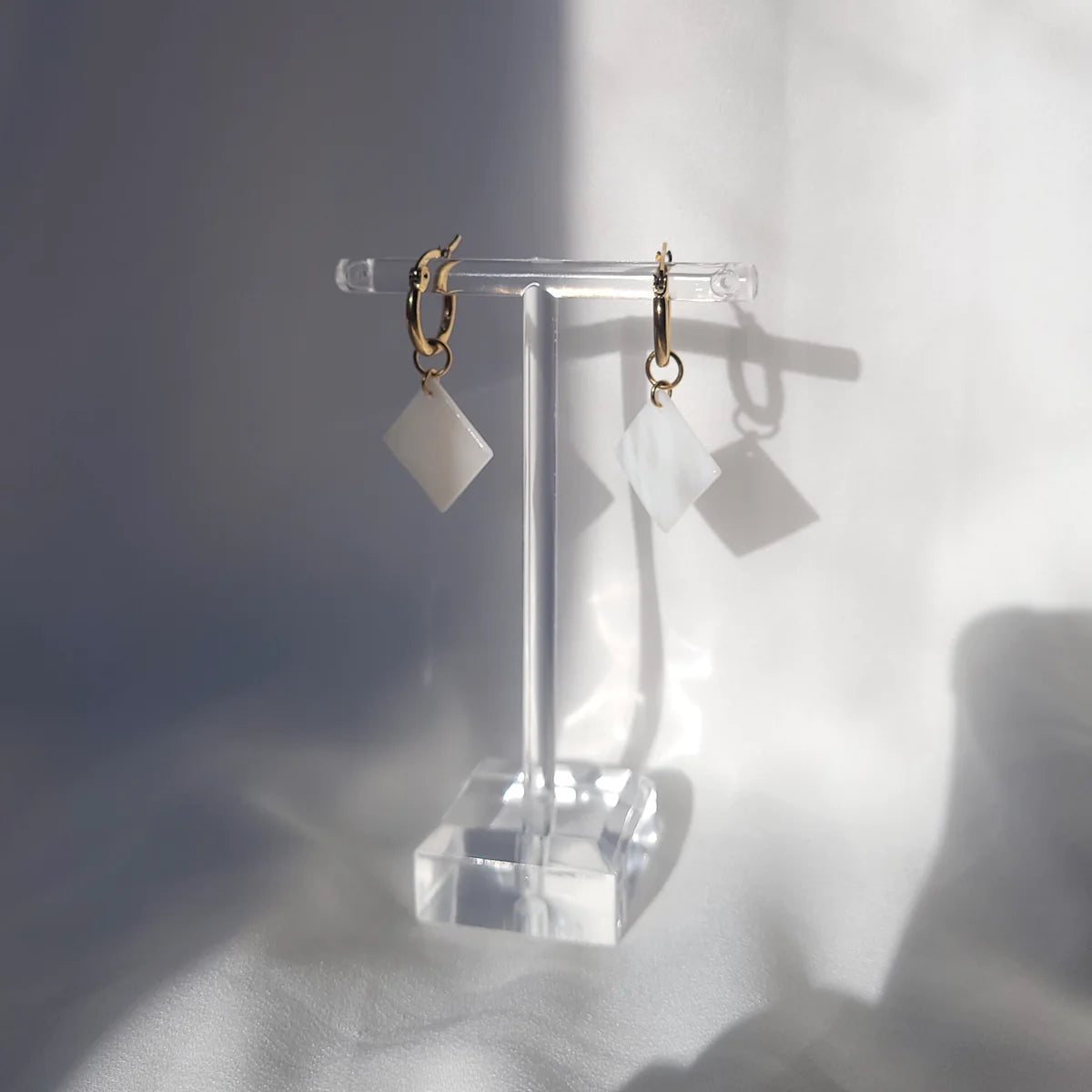 Boucles d'oreilles MOTHER OF PEARL - Carré - Fervido