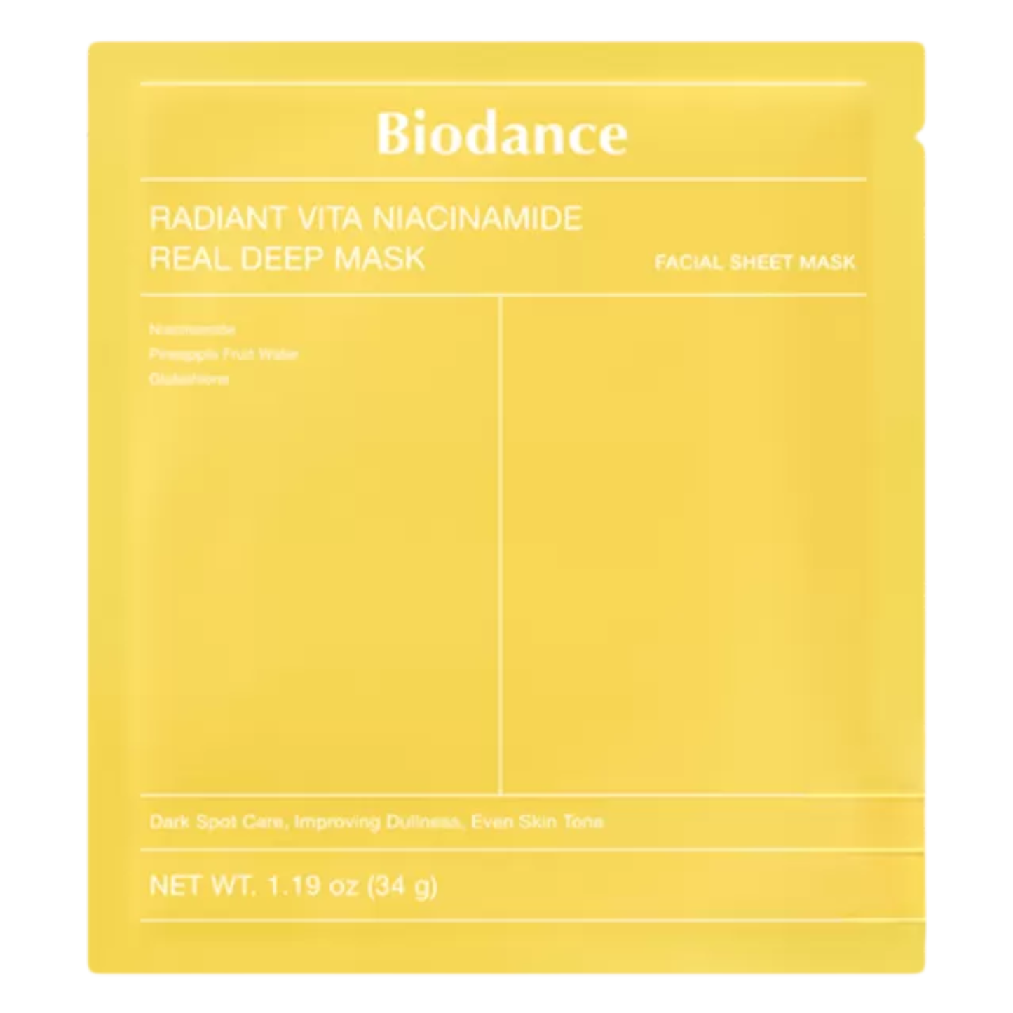 Masque éclaircissant à la niacinamide - Biodance