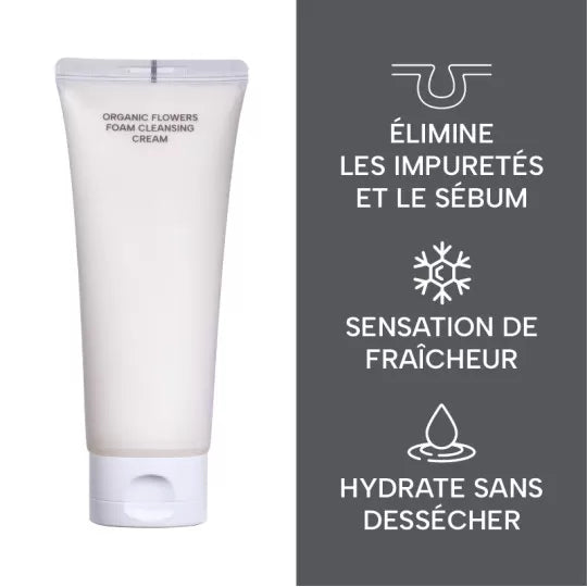 Crème nettoyante moussante aux fleurs bio fermentées - Whamisa