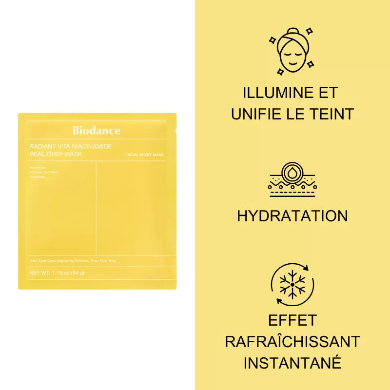 Masque éclaircissant à la niacinamide - Biodance